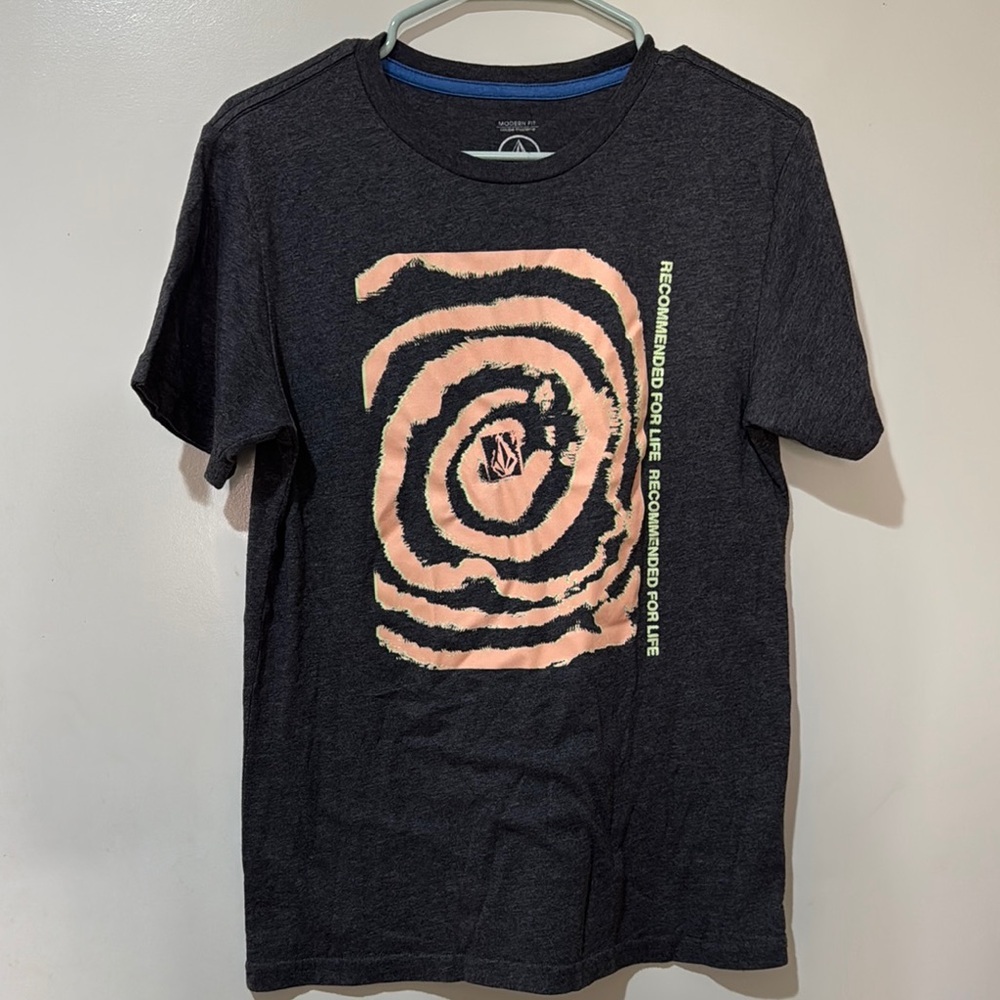 Volcom Black Short Sleeve Tee with Artistic Design